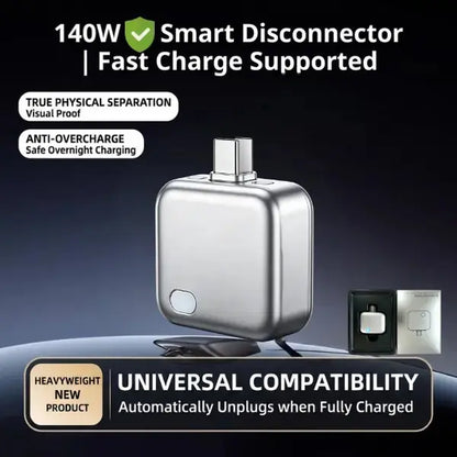 140W Auto Self-Eject Charger, Smart Auto-Stop Charging Accessory for Phones Laptops Tablets