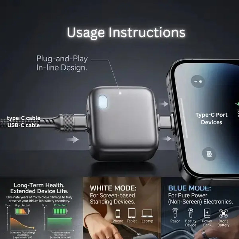 140W Auto Self-Eject Charger, Smart Auto-Stop Charging Accessory for Phones Laptops Tablets
